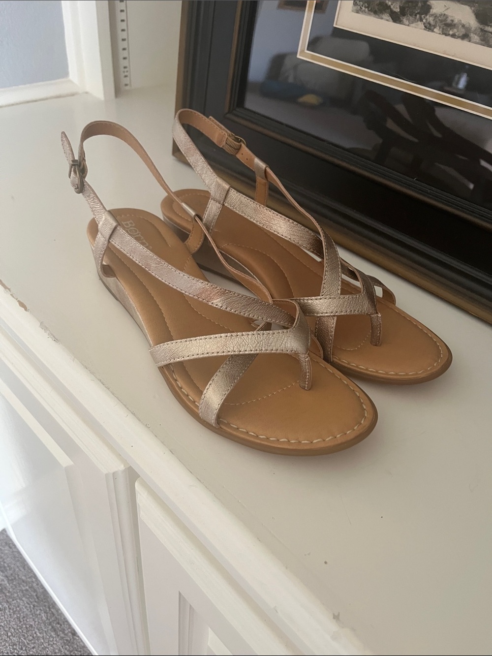 Born Metallic Rose Gold Slingback Sandals